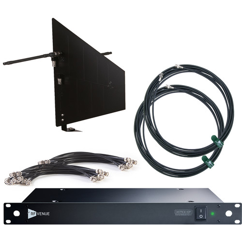 RF Venue DFINBD9 DISTRO9 HDR and Diversity Fin Antenna Bundle - Black Wallmount Version (New)